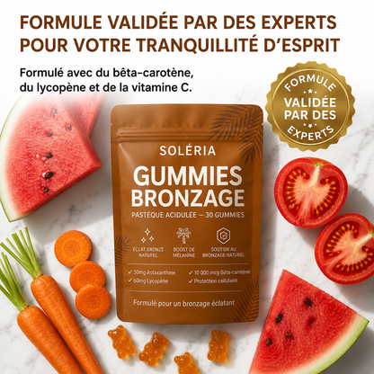 SOLÉRIA™ – Gummies Autobronzants Naturels ☀️
