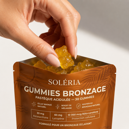 SOLÉRIA™ – Gummies Autobronzants Naturels ☀️
