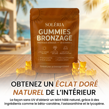 SOLÉRIA™ – Gummies Autobronzants Naturels ☀️