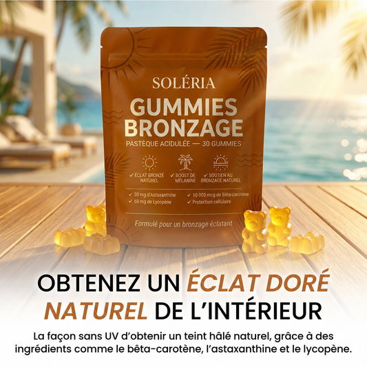 SOLÉRIA™ – Gummies Autobronzants Naturels ☀️
